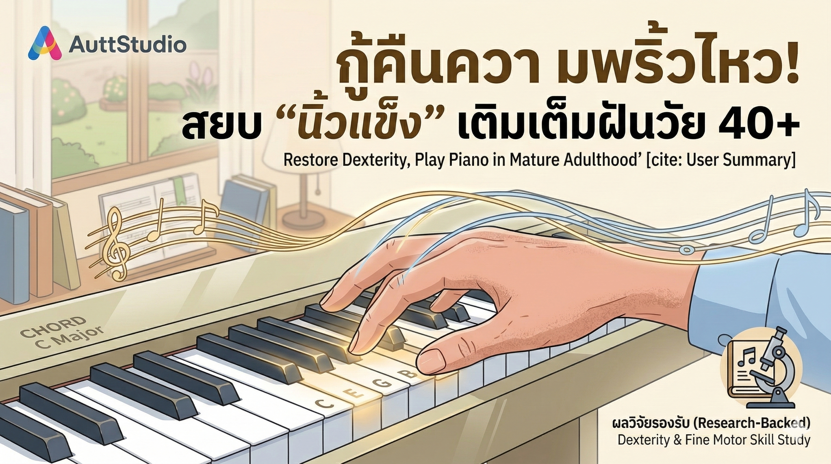 กู้คืนความพริ้วไหว! กายภาพบำบัด "นิ้วแข็ง" เพื่อการเล่นเปียโนในวัย 40+