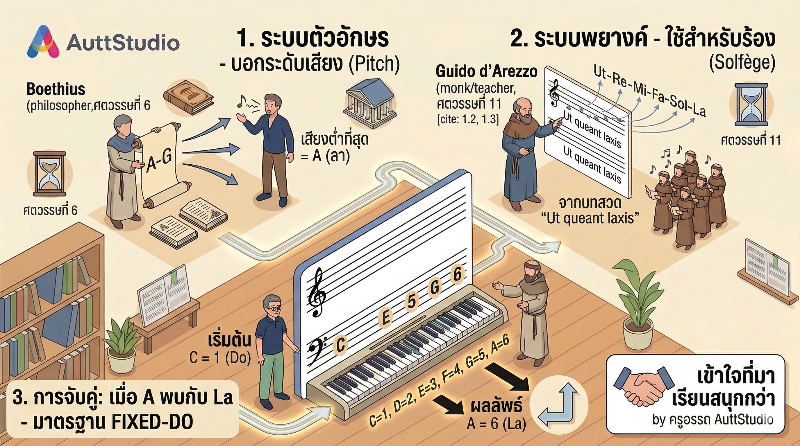 ทำไมตัวอักษร A ถึงต้องเป็นเสียง 'ลา'?