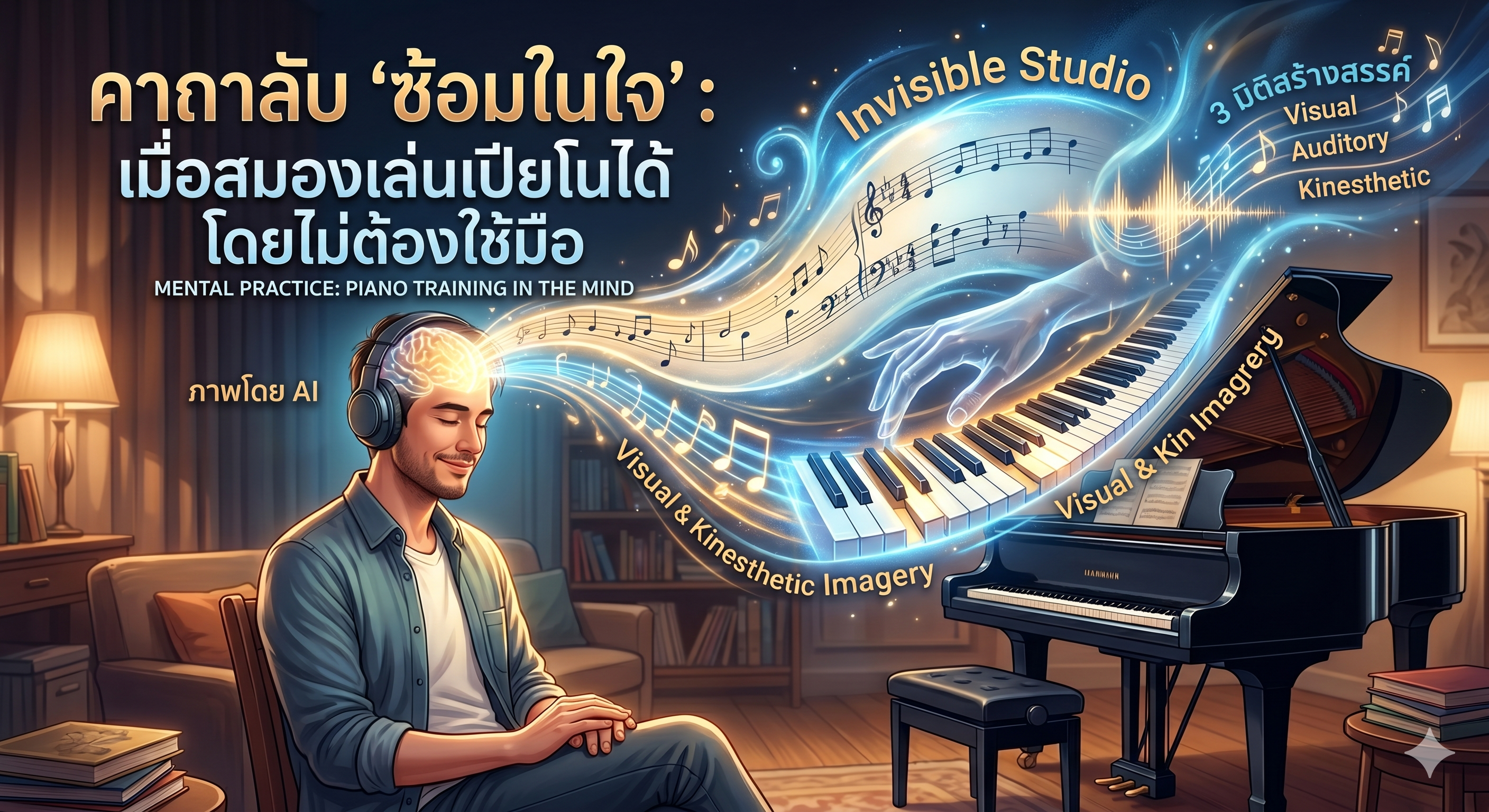 คาถาลับ "ซ้อมในใจ": เมื่อสมองเล่นเปียโนได้ โดยไม่ต้องใช้มือ